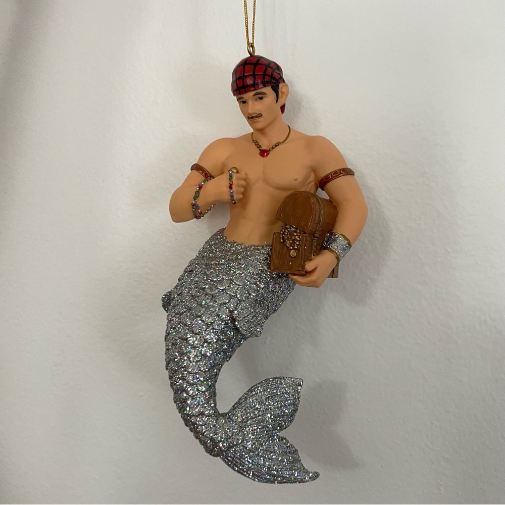 RARE VINTAGE DECEMBER DIAMONDS 2003 POSEIDON MERMAN IN BOX CHRISTMAS ORNAMENT